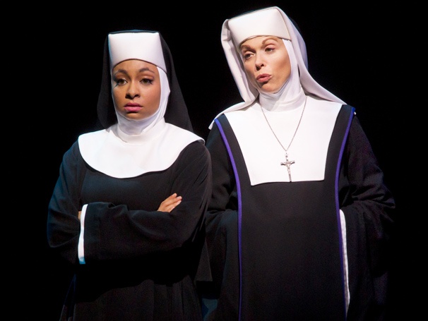 Raven-Symoné as Deloris Van Cartier and Carolee Carmello as Mother Superior in Sister Act.