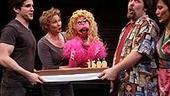 Photo Op - Avenue Q plays 1,500 performance - cast with cake
