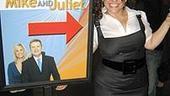 Photo Op - Marissa Jaret Winokur on Mike and Juliet Show - Marissa with arrow sign