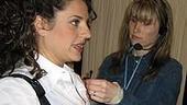 Photo Op - Marissa Jaret Winokur on Mike and Juliet Show - Marissa gets wired for sound
