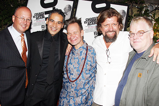 Othello opening night – Andrew Hamingson, John Ortiz, Peter Sellars, Oskar Eustis, Philip Seymour Hoffman