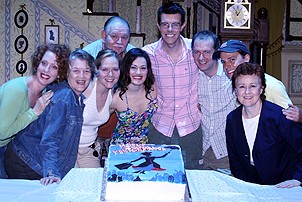 Photo Op - Mary Poppins - 200th Performance - Ruth Gotschall - Cass Morgan - Rebecca Luker - Michael McCarty - Ashley Brown - Gavin Lee - Daniel Jenkins - Mark Price - Jane Carr