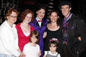 Photo Op - Donny Osmond & Ana Gasteyer at Mary Poppins - (Gasteyer family mambers) Johanna Tesman - Emma - Lucy - Ashley Brown - Ana Gasteyer - (daughter) Frances McKittrick - Gavin Lee