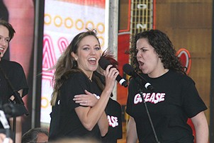 Photo Op - Broadway on Broadway 2007 - Laura Osnes - Lindsay Mendez (onstage)