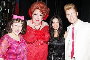 Courteney Cox Visits Hairspray - Courteney Cox - Marissa Perry - George Wendt - Ashley Parker Angel