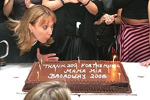 Mamma Mia! New Cast Party - Dee Hoty (with cake)