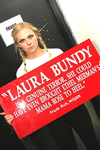 Shameless! at Joe's Pub - Laura Bell Bundy (with Frank Rich sign)