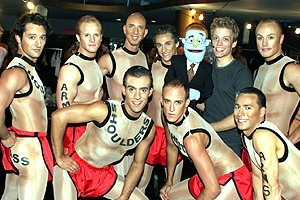 Broadway Bares 2005 - Barrett Foa with boys