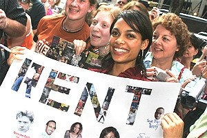 Rent Film Cast on Today Show - Rosario Dawson with fans