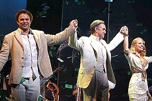 Dirty Rotten Scoundrels new cast opening - curtain call - Norbert Leo Butz - Jonathan Pryce - Rachel York
