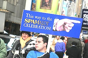 Spamalot First Anniversary Coconuts Event - sign holder