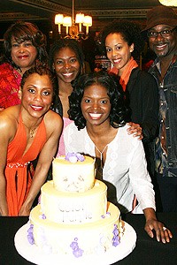 Color Purple celebrates 6 months - stars around cake 