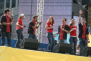 Photo Op - Broadway on Broadway fall 2006 - Jersey Boys cast perfoming