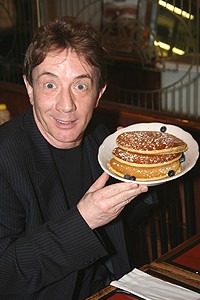 Photo Op - Martin Short Pancakes at Stage Deli - Martin Short (pancake in mouth)