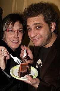 Photo Op - Avenue Q plays 1,500 performance - (with cake) - Robyn Goodman - Jeff Marx