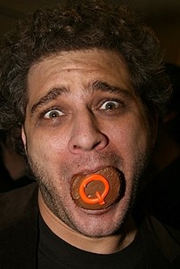 Photo Op - Avenue Q plays 1,500 performance - Jeff Marx (with cupcake)