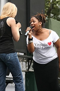 Photo Op - Broadway in Bryant Park 07-19-07 - Kelly Karbacz - Crystal Monee Hall
