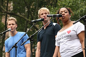Photo Op - Broadway in Bryant Park 07-19-07 - Christopher J. Hnake - Josh Post - Crystal Monee Hall