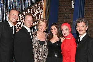 Photo Op - Christine Ebersole at Forbidden Broadway - Bill Selby - James Donegan - Christine Ebersole - Erin Crosby - Janet Dickinson - David Caldwell