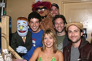 Photo Op - It's Always Sunny in Philadelphia at Avenue Q - Howie Michael Smith - Trekkie Monster - David Benoit - Mary Elizabeth Ellis - Trekkie Monster -  Glenn Howerton - Charlie Day