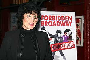 Photo Op - Chita Rivera at Forbidden Broadway - Chita Rivera (w/Rude Awakening poster)