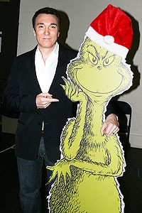 Photo Op - Grinch rehearsal 2007 - Patrick Page w/Grinch cut-out