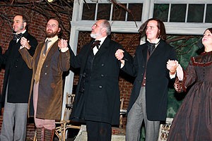 Photo op - Trumpery opening - cc - Michael Countryman - Manoel Felciano - Michael Cristofer - Neal Huff - Bianca Amato