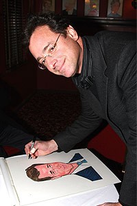 Bob Saget at Sardi's - Bob Saget (signing portrait)