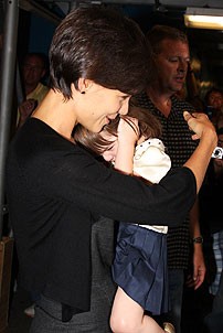 Katie Holmes at Little Mermaid - Suri Cruise - Katie Holmes (hug)