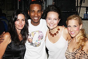 Courteney Cox Visits Hairspray - Courteney Cox - Tevin Campbell - Niki Scalera - Brooke Engen