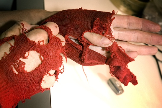 Slava’s Snowshow backstage – gloves close-up